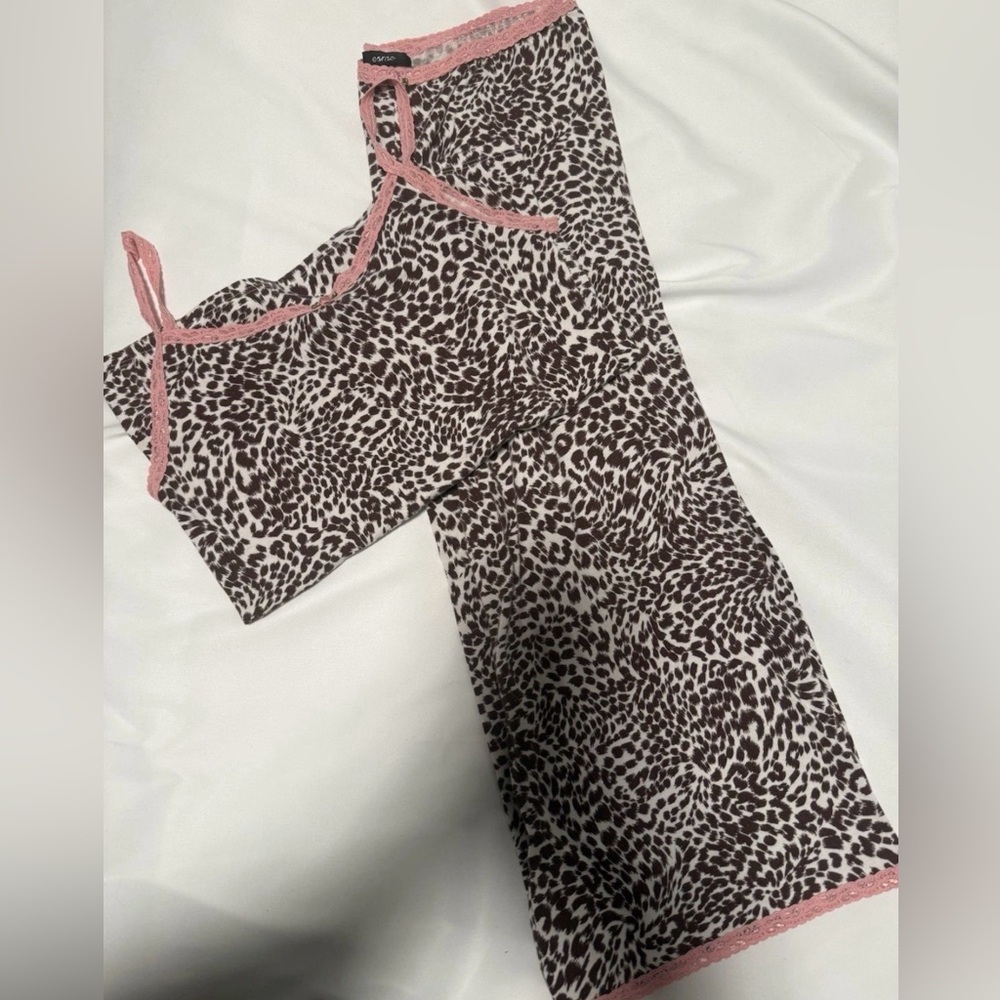 Esme Soft Cheetah Cami Crop PJ Set Small